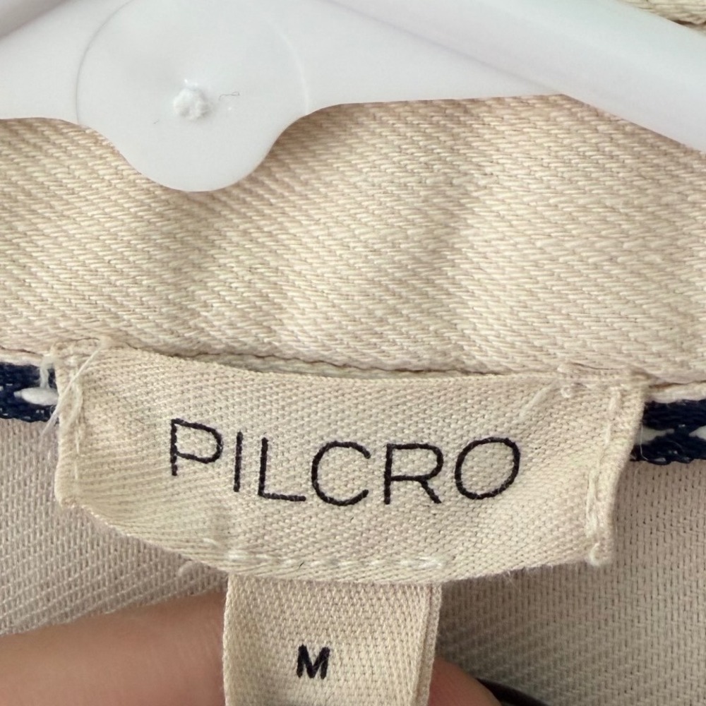 Pilcro sz M White Western Denim Button Up Shirt Minimalist Normcore Streetwear - Picture 9 of 10
